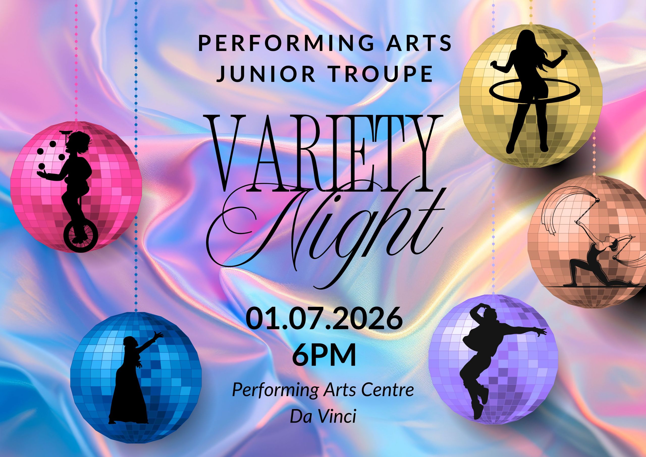 Poster for performing arts troupe event